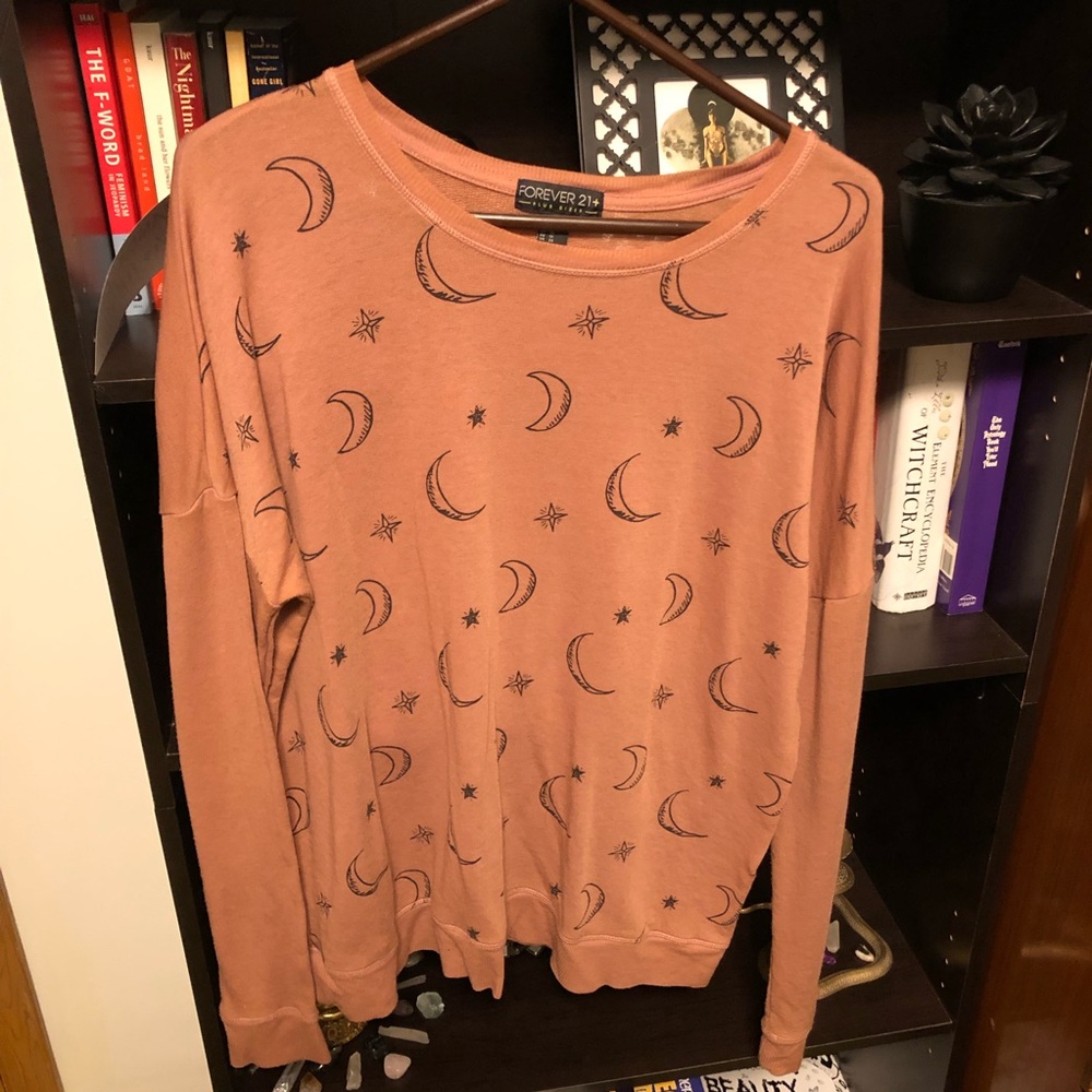 Forever 21+ Crescent Moon & Stars Pullover